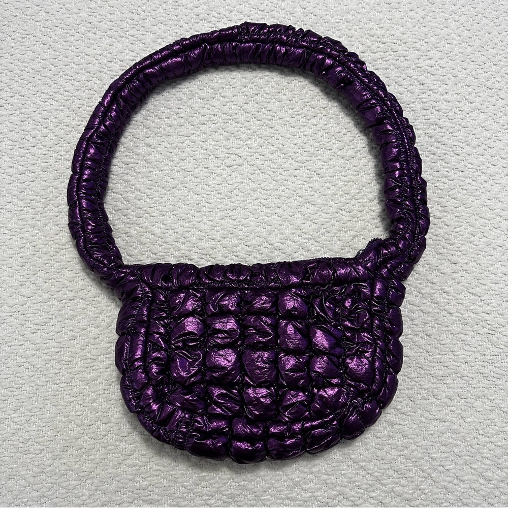 Urban Outfitters Silence + Noise Max Pucker Quilted Crossbody Purple Bag NWOT - Picture 7 of 11